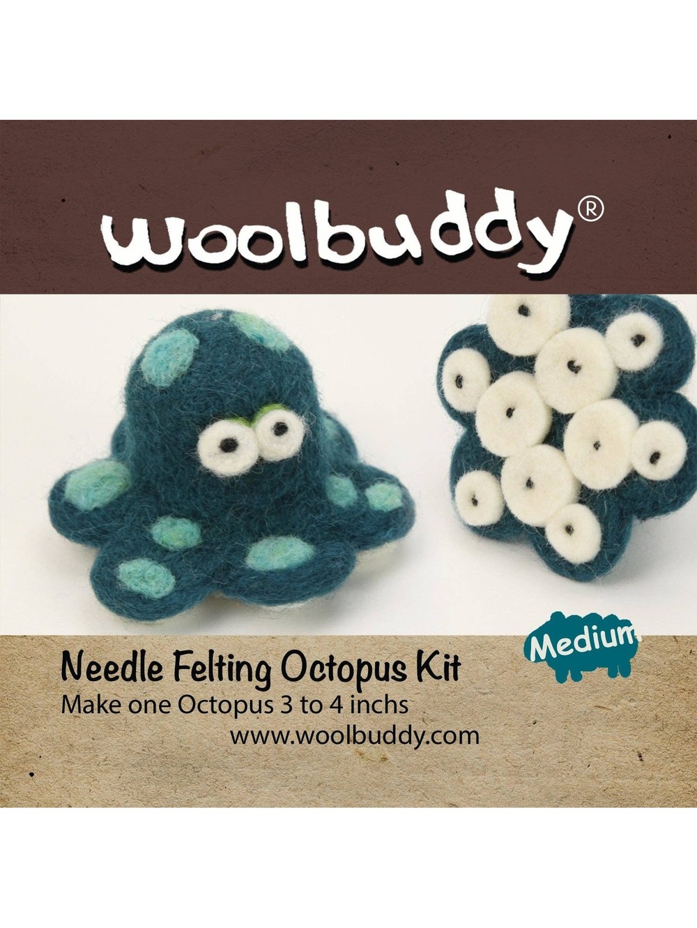 Woolbuddy - Needle Felting Octopus Kit - Picture 2 of 4